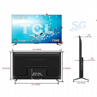 �������� ���� "65 QLED 4K Google TV ���� TCL ��.��.�� ��� 65C645